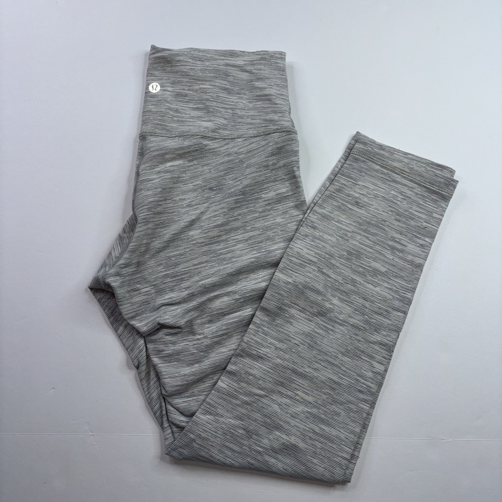 Lululemon Wunder Under High Rise 7/8 Leggings Women's Size 6 Gray White